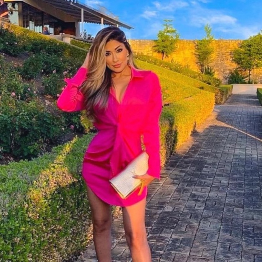 Fushia wrap dress